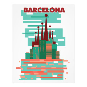 Barcelona retro Travel poster