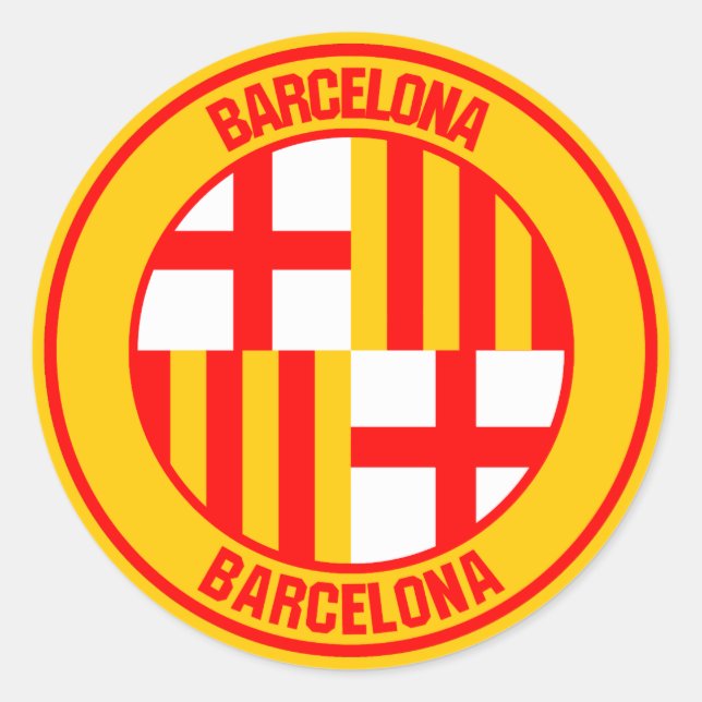 Barcelona Round Emblem Classic Round Sticker (Front)