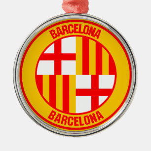 Barcelona Round Emblem Metal Ornament