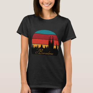 Barcelona Sagrada Retro Sunset Travel T-Shirt
