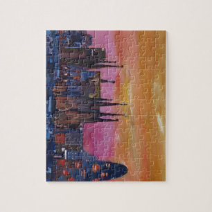 Barcelona Skyline and Torre Agbar, Sagrada Familia Jigsaw Puzzle