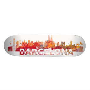 Barcelona Skyline Skateboard