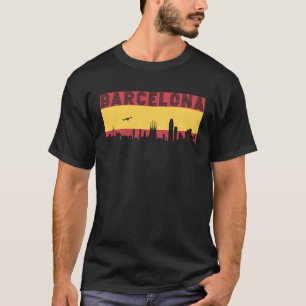 Barcelona Skyline Spain Vacation Travel T-Shirt