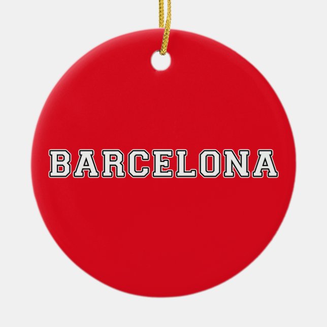 Barcelona Spain Ceramic Ornament (Front)