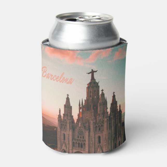 Barcelona Spain Church Can Cooler (Can Front)