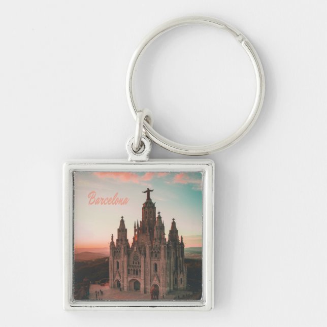 Barcelona Spain Church Keychain (Front)