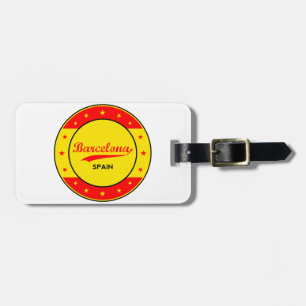 Barcelona, Spain, circle with flag colors Luggage Tag