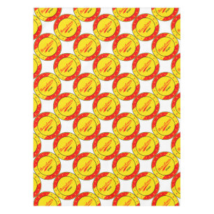 Barcelona, Spain, circle with flag colours Tablecloth