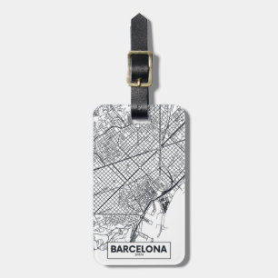 Barcelona, Spain   City Map Luggage Tag