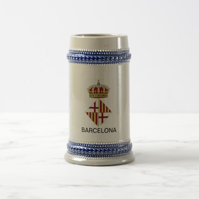 Barcelona (Spain) Coat of Arms Beer Stein (Center)