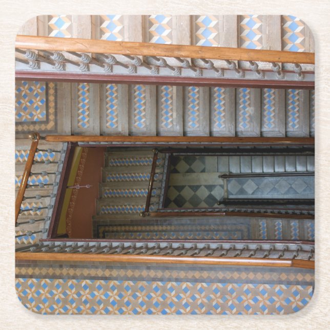 Barcelona, Spain Colourful Stairway Coaster (Front)