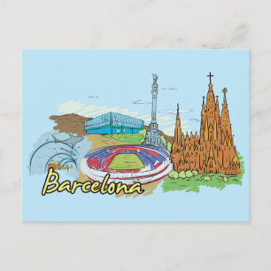 Barcelona, Spain Famous City Postcard