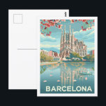 Barcelona Spain Famous Vintage Travel Place Postcard<br><div class="desc">Barcelona Spain Vintage Famous Travel Place</div>