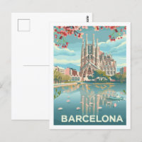 Barcelona Spain Famous Vintage Travel Place
