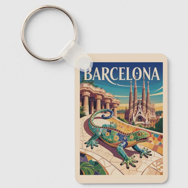 Barcelona Spain  Keychain (Front)