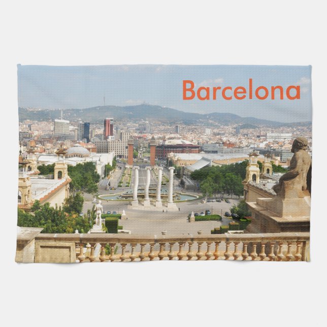 Barcelona, Spain Kitchen Towel (Horizontal)