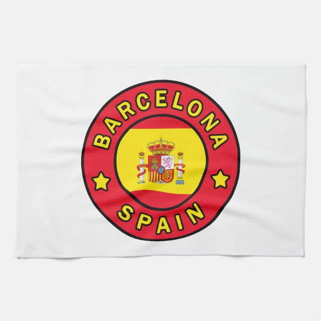 Barcelona Spain Kitchen Towel (Horizontal)