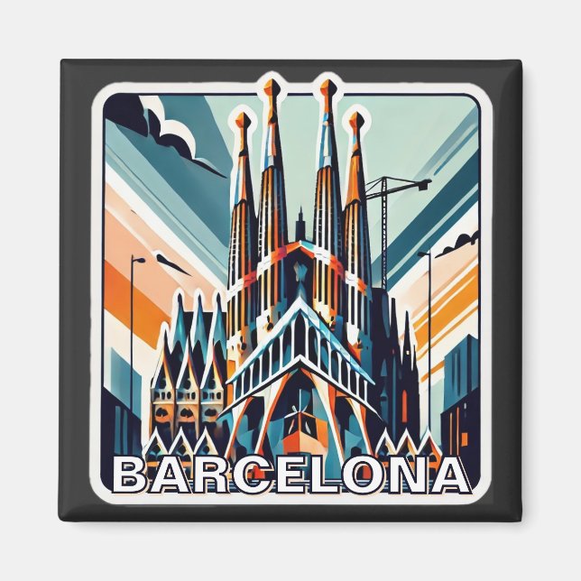 Barcelona Spain La Sagrada Familia  Magnet (Front)