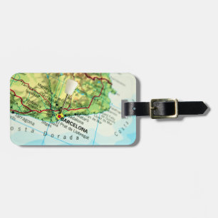 Barcelona, Spain Map Luggage Tag