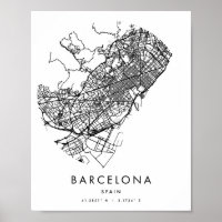 Barcelona Spain Minimal Modern Circle Street Map