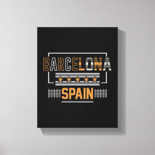 Barcelona Spain Modern Typography Travel Design Canvas Print