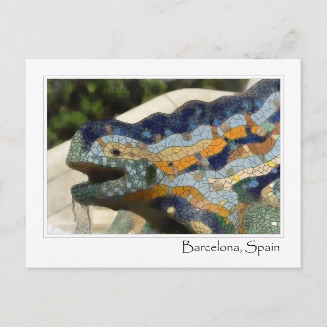 Barcelona Spain Parc Guell Mosaic Lizard Postcard (Front)