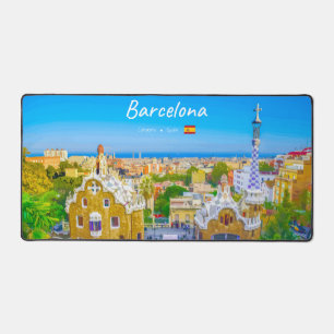 Barcelona, Spain - Park Guell Gaudi Mosaic Desk Mat