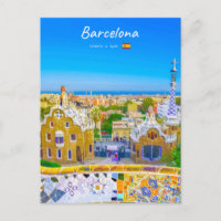 Barcelona, Spain - Park Guell Gaudi Mosaic