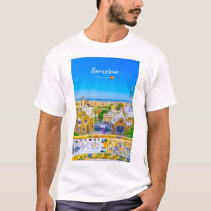 Barcelona, Spain - Park Guell Gaudi Mosaic T-Shirt