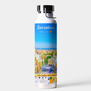 Barcelona, Spain - Park Guell Gaudi Mosaic Water Bottle
