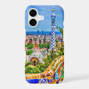 Barcelona Spain Park Guell Mosaic Bench Fine Art