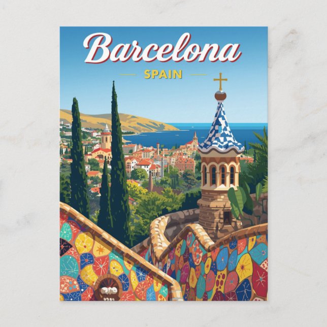 Barcelona Spain Park Güell Postcard (Front)