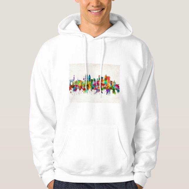 Barcelona Spain Skyline Hoodie (Front)