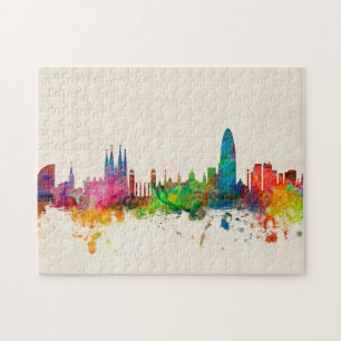 Barcelona Spain Skyline Jigsaw Puzzle