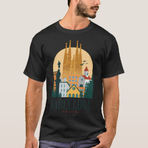Barcelona Spain Skyline Shirt Design