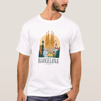 Barcelona Spain Skyline T-Shirt
