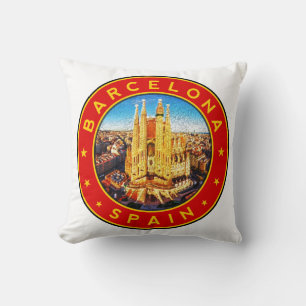 Barcelona Spain Throw Pillow