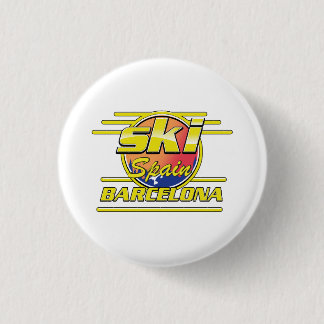 Barcelona Spain to Ski logo 1 Inch Round Button