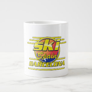 Barcelona Spain to Ski logo Large Coffee Mug