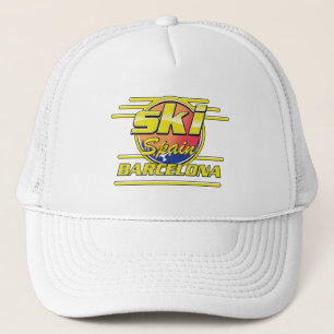 Barcelona Spain to Ski logo Trucker Hat