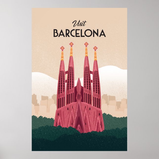 Barcelona Spain travel poster (Front)