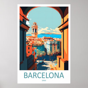 Barcelona Spain Travel Poster 1