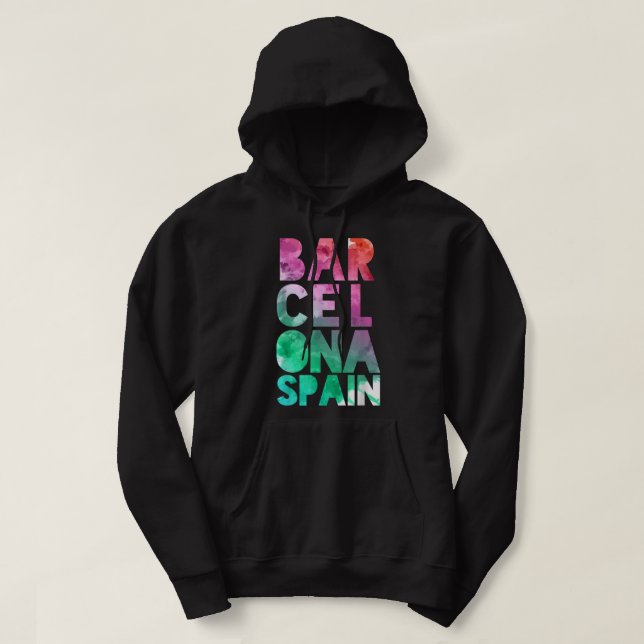 Barcelona Spain Travel Souvenir Gift  Hoodie (Design Front)