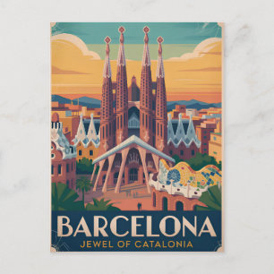Barcelona Spain vintage Postcard