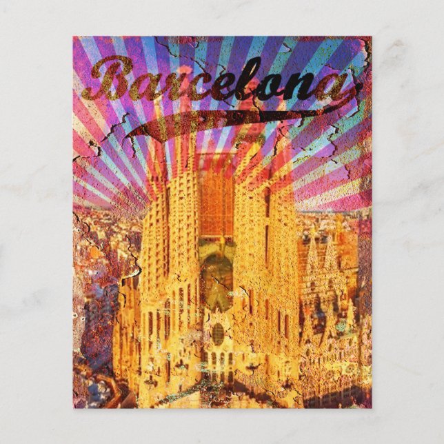Barcelona, Spain, Vintage poster Flyer (Front)