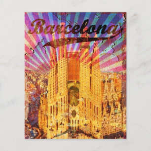 Barcelona, Spain, Vintage poster Flyer