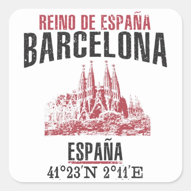 Barcelona Square Sticker (Front)