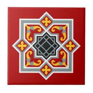 Barcelona tile red octagonal pattern