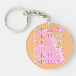 Barcelona Travel Art, Espagne, Orange, Rose