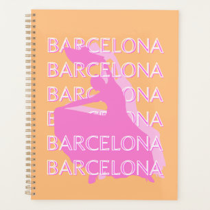 Barcelona Travel Art, Spain Travel Art, Orange Planner